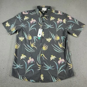 Vissla Shirt Mens Size XL Gray Floral Casual Button Up Short Sleeve - Picture 1 of 6
