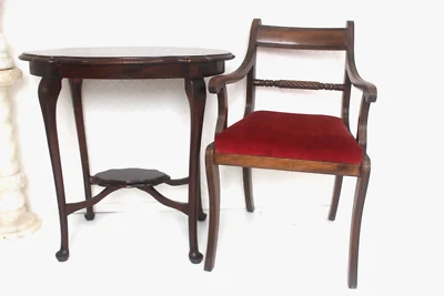 Vintage Edwardian Solid Mahogany Oval Side End Table Plant occasional 75 x 74 cm - Image 1 of 4