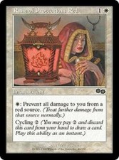4 Rune of Protection: Red - LP - Urza's Saga - mtg - x4 4x