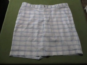 GREG NORMAN Herren BERMUDA Golf SHORTS WEISS BLAU GRÜN KARIERT GRÖSSE 38 - Bild 1 von 8