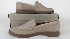 Lucky Brand Redmy Loafers Flats Womens 7 M Tan Leather Studded Peace Shoes NWB - Picture 1 of 10