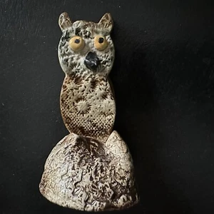Vintage Owl Figurine Pottery Studio Handmade Small Unique Rustic Primitive - Picture 1 of 8