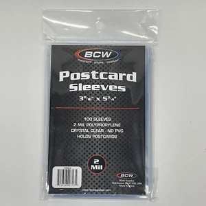 BCW Standard Size Postcard Sleeves Archival Quality No PVC 2 Mil (Pack of 100) - Picture 1 of 7