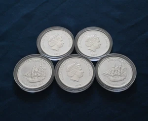 5x Cook Islands 1 Dollar Bounty 2017 1 oz Silber Münze in Münzkapsel - Bild 1 von 10