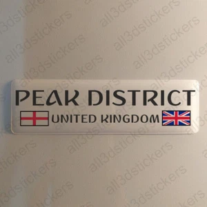 Peak District England UK Sticker 4.70x1.18" Domed Resin 3D Flag Stickers Decal - Picture 1 of 1