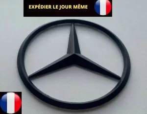 Logo Emblème Mercedes Étoile Noir Mat hayon coffre 90mm - Foto 1 di 2