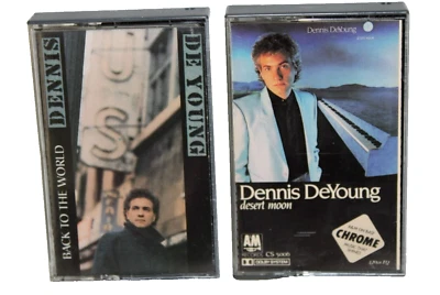 2-Dennis DeYoung Classic Rock Cassette Tapes Desert Moon & Back To The World - Image 1 of 4