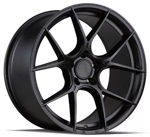 19x8.5 +35 Aodhan AH-11 5x112 Flow Forged Matte Black Wheels (Set of 4) - Picture 1 of 3