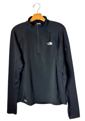 Camisa The North Face Hombre Pequeña Negra Mecha de Vapor Impulso Cuarto Cremallera Gorpcore Foto 1 de 4