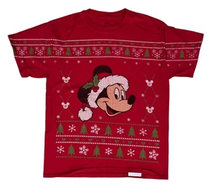 Disney Parks Mickey Mouse Christmas Holiday Shirt Size Large Ugly Sweater Pixel - Picture 1 of 4