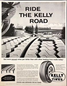 1960 Kelly Springfield Tires Vintage Print Ad Ride The Kelly Road Auto - Picture 1 of 1