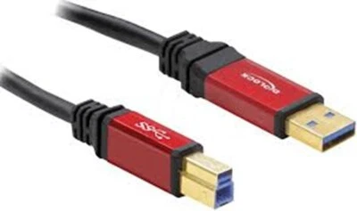Delock 82756 Kabel USB 3.0 Typ-A Stecker USB 3.0 Typ-B Stecker 1 m schwarz/rot - Bild 1 von 3