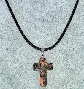 Collar cruz de piedras preciosas heliotropo - Imagen 1 de 13