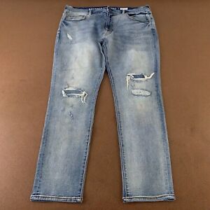 Arizona Men's Size 38 x 30 Distressed Ripped Stretch Denim Skinny Jeans *Flaw