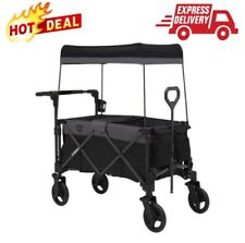 Wagon Cruiser Stroller Foldable, Black, and Safety-Focused W/ 3Point Harness NEW