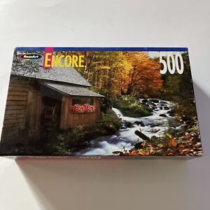 Vintage RoseArt Encore 500 Piece Jigsaw Puzzle Creekside Mill Waterwheel Sealed