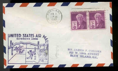 CAM 63N4 Portland to Seattle  8/1/47 Western Airlines - Image 1 of 2