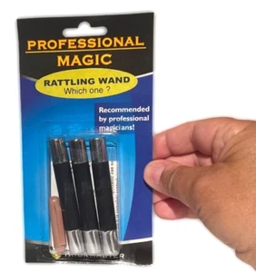 MAGIC RATTLING WAND Trick 3 Rattle Bars Close Up Sound Like Shell Game Monte Gag - Picture 1 of 10