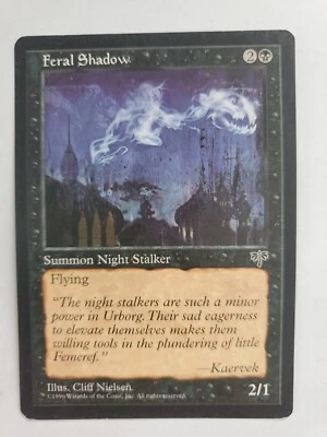 MTG Magic The Gathering Card Feral Shadow Summon Night Stalker Black Mirage 1996 - Image 1 of 2