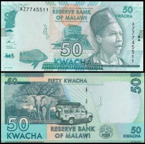 MALAWI 50 KWACHA 2016 UNC PREFIX AZ,INKOSI YA MAKHOSI PHILIP GOMANI II AT RIGHT, - Picture 1 of 1