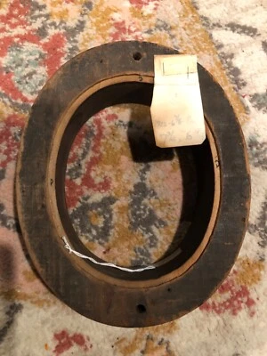 "Antiguo bloque de madera sombrero ala molde sombrerería forma 7 3/4"" x 6 1/4"" tamaño etiqueta 1922" Foto 1 de 4