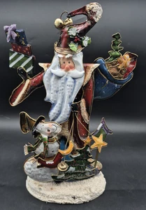 Christmas Metal Art Creation Santa Claus Abstract Detailed Sculpture 14" Tall - Picture 1 of 11