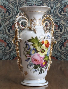 19th Century Antique Old Vieux Paris Porcelain Vase French Empire Handpainted - Picture 1 of 12