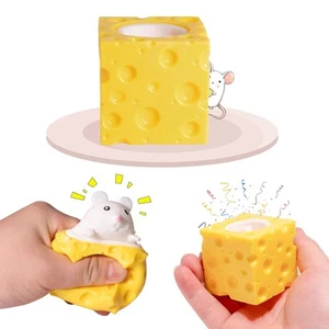 Cheese Squishy Stress Spielzeug Neuheit Squeeze Ball Käse Maus Squishy Stress T... - Bild 1 von 6
