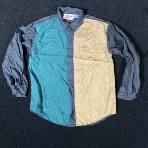 vintage shirt Kids XL colorblock EXTRA LARGE SILK long sleeve touch - AB186 - Picture 1 of 21