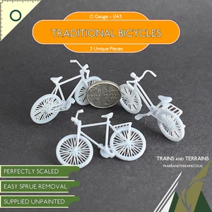 Bicycles (x3) - 0 Gauge 1/43 - O Gauge Model Railway Details Accessories 1/43.5 - Picture 1 of 2