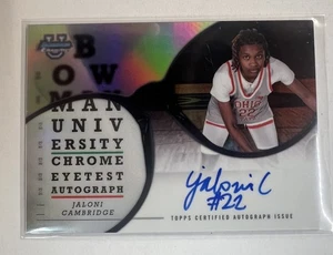 2024-25 Bowman Chrome U Jaloni Cambridge Eye Test Auto - Picture 1 of 2