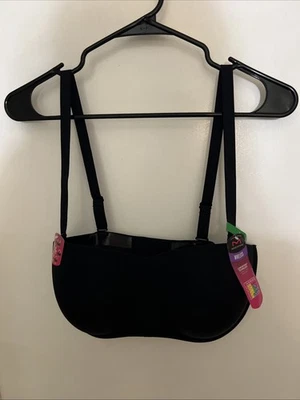 NEW Maidenform Bra Size L Black Women's Pure Comfort Multiway Strap Wirefree Bra - Image 1 of 4