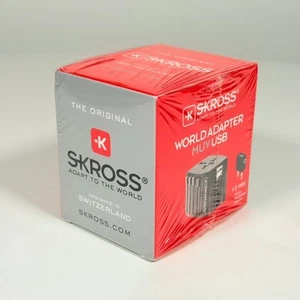 Skross Worldwide Reiseadapter alle Länder Stecker & USB + Airline Adapter - NEU - Bild 1 von 9