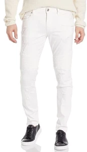 Armani Exchange A|X Men's Skinny Biker Stretch Cotton White Jeans 28 X 30 - Picture 1 of 12