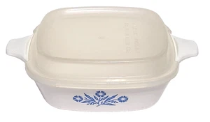 CorningWare BLUE CORNFLOWER P-41 Petite Pan Mini Casserole w/ Plastic Lid, USA - Picture 1 of 10