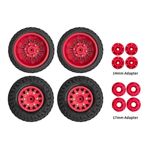Car Tires With Wheel Rims 4pcs Replacement For 1/10 Slash K1 Short Truck IYWR - Picture 1 of 8