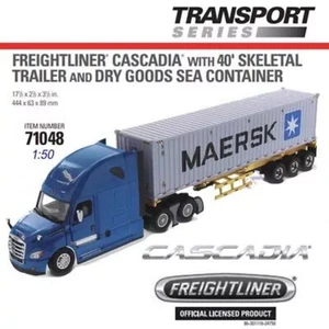 DM 1:50 Freightliner Cascadia Container Freight Truck Model - Picture 1 of 10