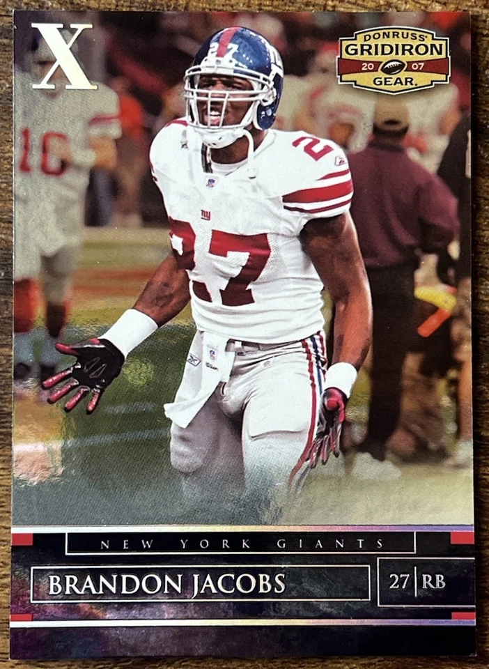 2007 Donruss Gridiron Gear Silver X's Parallel #7 - Brandon Jacobs - #d /250 - Image 1 of 4