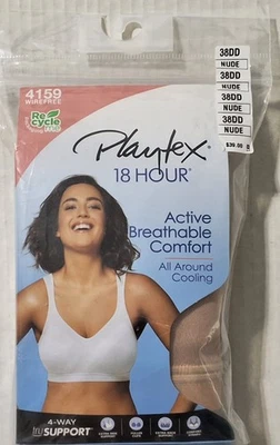 Playtex 18 Hour Bra 38DD 4159 Nude Active Breathable Comfort  All Around Cooling - Image 1 of 4