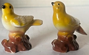 2 VTG Bone China Porcelain Miniature Yellow Birds Some paint is coming off JAPAN - Picture 1 of 6