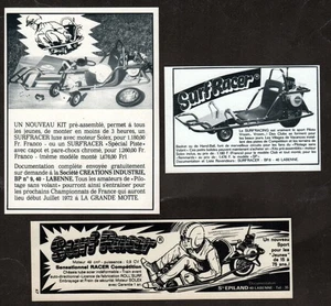 Lot of 3 1968-72 SURFRACER go kart Vintage Original Small PRINT AD | Surf Racer - Picture 1 of 2