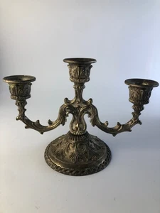 Candle Holder Candelabra Vintage Ornate Victorian Gothic 5" high 8" wide - Picture 1 of 1