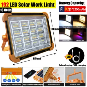 25000LM Rechargeable LED Work Light Solar Cordless Portable Floodlight 30cm USB - Picture 1 of 10
