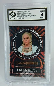 2017 Game Of Thrones Daenerys Targaryen Laser Cut Card Graded 9 - Foto 1 di 2