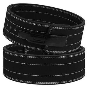Weight Lifting Belt, 10mm Thick 4" Leather Gym Belt Training Lever Buckle - Picture 1 of 37