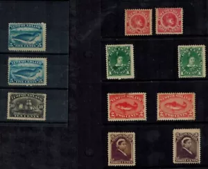 Newfoundland 1887 SG 49-55 1/2d Rose Red - 10 Cents Black MOG GEM CV L220+ - Picture 1 of 2