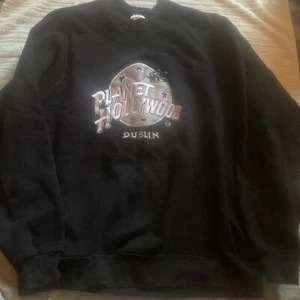 Vintage 90s Planet Hollywood Dublin Embroidered Sweatshirt XL Made In England - Picture 1 of 3