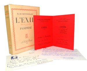 Henry de Montherlant. L'Exil + invitation Paul Chambrion. EO 1/2500 sur vélin - Imagen 1 de 8