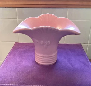 Vintage Pink Abingdon Pottery Art Deco Flower Frog Vase #491 - Picture 1 of 4