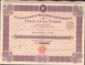 Émailleries Réunies & Forges de CREIL de la SARRE (U) - Picture 1 of 1